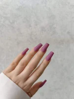 ناخن مصنوعی رنگی ساده راسا رنگ بنفش فرم مربع