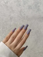 ناخن مصنوعی رنگی ساده راسا رنگ یاسی طوسی فرم مربع