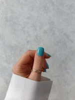 ناخن مصنوعی رنگی ساده راسا رنگ آبی پاستیلی فرم مربع گرد کوتاه