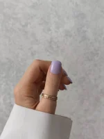 ناخن مصنوعی رنگی ساده راسا رنگ یاسی فرم مربع گرد کوتاه