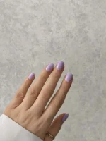 ناخن مصنوعی رنگی ساده راسا رنگ یاسی فرم مربع گرد کوتاه