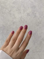 ناخن مصنوعی رنگی ساده راسا رنگ بنفش فرم مربع گرد کوتاه