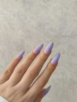 ناخن مصنوعی رنگی ساده راسا رنگ یاسی فرم بادامی مات