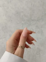 ناخن مصنوعی رنگی ساده راسا رنگ صورتی بیس فرم بادامی مات