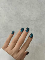 ناخن مصنوعی راسا مدل مشکی کهکشانی فرم مربع گرد کوتاه