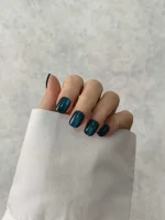 ناخن مصنوعی راسا مدل مشکی کهکشانی فرم مربع گرد کوتاه