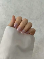 ناخن مصنوعی راسا مدل یاسی نقره ای کهکشانی فرم مربع گرد کوتاه کد RSK1019