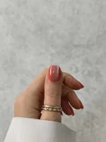 ناخن مصنوعی راسا مدل قرمز نقره ای کهکشانی فرم مربع گرد کوتاه کد RSK1014