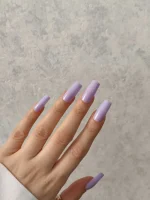 ناخن مصنوعی رنگی ساده راسا رنگ یاسی فرم مربع براق