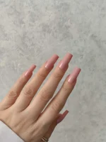 ناخن مصنوعی رنگی ساده راسا رنگ صورتی کالباسی رنگ ناخن فرم مربع براق