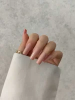 ناخن مصنوعی رنگی ساده راسا رنگ صورتی کالباسی رنگ ناخن فرم مربع براق