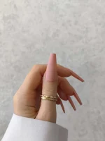 ناخن مصنوعی رنگی ساده راسا رنگ صورتی روشن گلدانی بلند مات