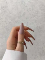 ناخن مصنوعی رنگی ساده راسا رنگ یاسی پوست پیازی گلدانی بلند مات