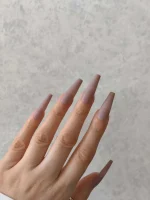 ناخن مصنوعی رنگی ساده راسا رنگ یاسی پوست پیازی گلدانی بلند مات