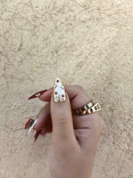 ناخن مصنوعی راسا رنگ قرمز طلایی طرح قلب و متالیک RSR1277