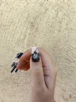 ناخن مصنوعی راسا رنگ مشکی شیری طرح عنکبوت دارک RSR1437