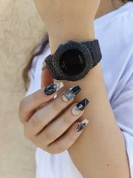 ناخن مصنوعی راسا رنگ مشکی شیری طرح عنکبوت دارک RSR1437