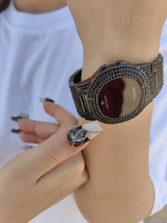 ناخن مصنوعی راسا رنگ مشکی شیری طرح عنکبوت دارک RSR1437