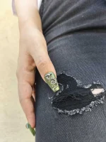 ناخن مصنوعی راسا رنگ سبز و مشکی طرح مار و چشم RSR1291