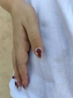 ناخن مصنوعی راسا رنگ زرشکی هلویی بیبی بومر طرح گل و پروانه RSR632