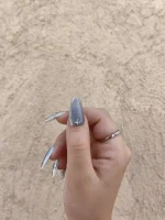 ناخن مصنوعی راسا رنگ آبی طوسی طرح آیس و متالیک RSR1435