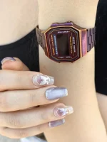 ناخن مصنوعی راسا رنگ یاسی طوسی طرح آیس و پروانه RSR1550