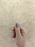 ناخن مصنوعی راسا رنگ یاسی طوسی طرح آیس و متالیک RSR1548