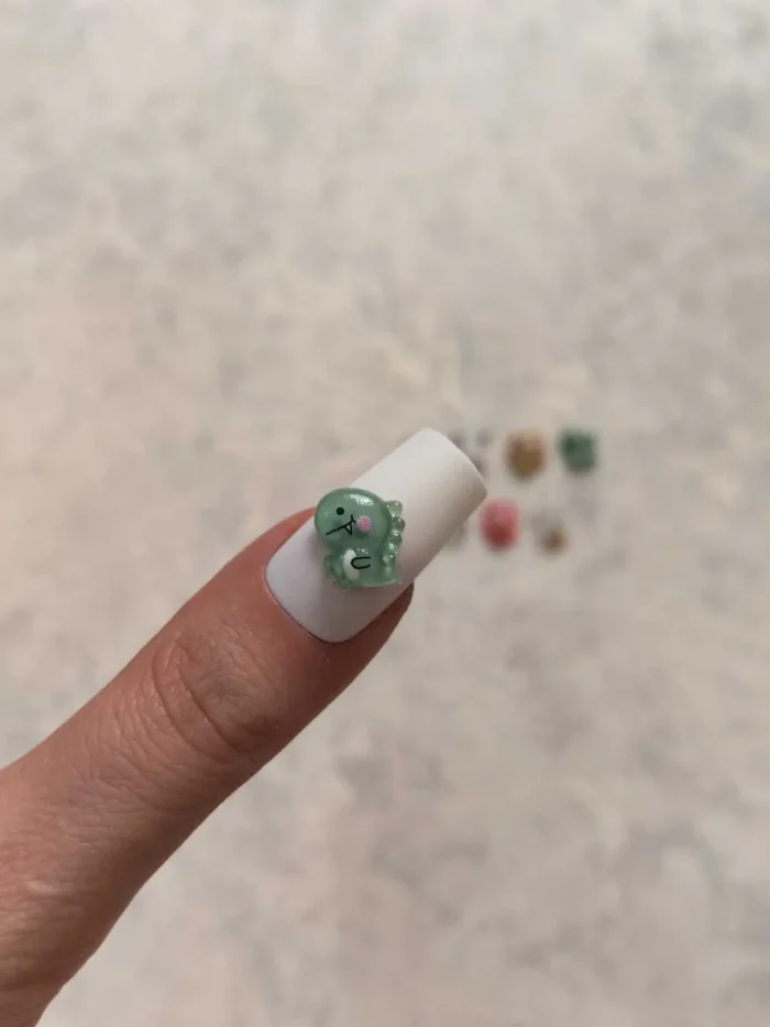 استیکر برجسته ناخن راسا طرح دایناسور سبز رزینی