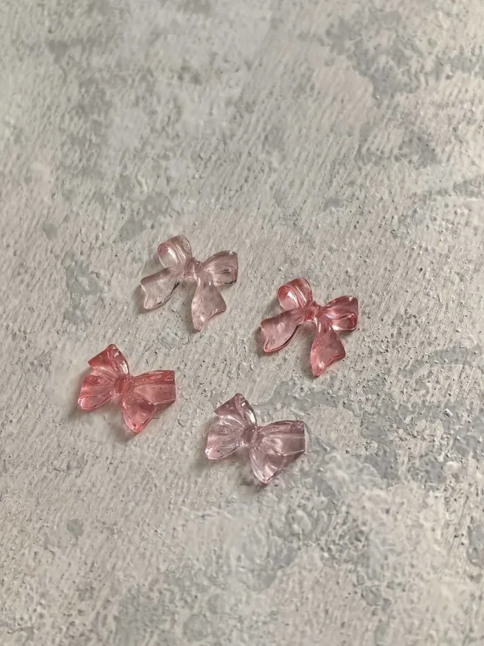 استیکر برجسته ناخن راسا طرح پاپیون صورتی شفاف رزینی