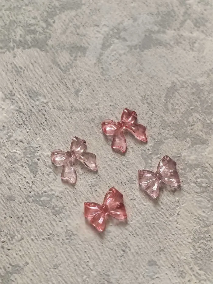 استیکر برجسته ناخن راسا طرح پاپیون صورتی شفاف رزینی