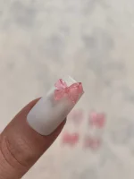 استیکر برجسته ناخن راسا طرح پاپیون صورتی شفاف رزینی