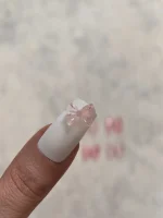 استیکر برجسته ناخن راسا طرح پاپیون صورتی شفاف رزینی