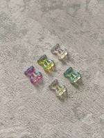 استیکر برجسته ناخن راسا طرح خرس رنگی کرومی شفاف