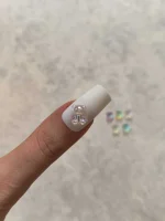 استیکر برجسته ناخن راسا طرح خرس رنگی کرومی شفاف