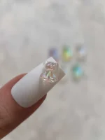 استیکر برجسته ناخن راسا طرح خرس رنگی کرومی شفاف