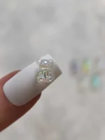 استیکر برجسته ناخن راسا طرح خرس رنگی کرومی شفاف