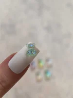 استیکر برجسته ناخن راسا طرح خرس رنگی کرومی شفاف