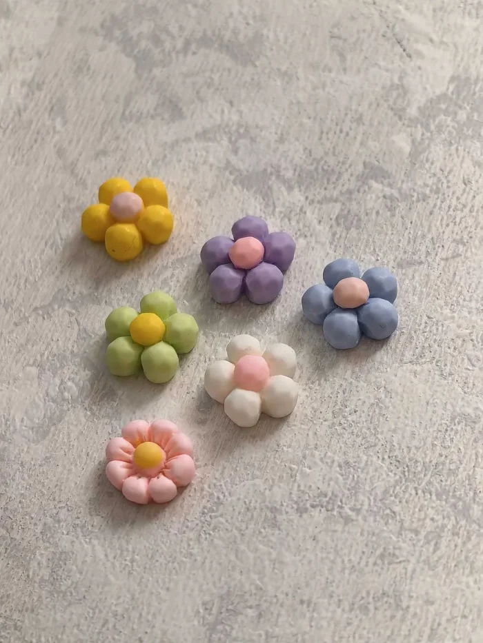 استیکر برجسته ناخن راسا طرح گل رنگی سیلیکونی مات