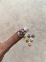 استیکر برجسته ناخن راسا طرح گل رنگی سیلیکونی مات