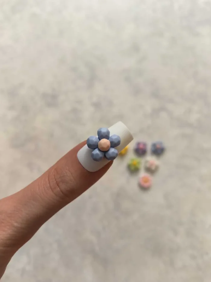 استیکر برجسته ناخن راسا طرح گل رنگی سیلیکونی مات