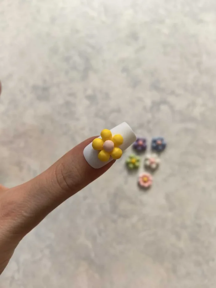 استیکر برجسته ناخن راسا طرح گل رنگی سیلیکونی مات