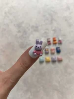 استیکر برجسته ناخن راسا طرح خرگوش رنگی سیلیکونی مات