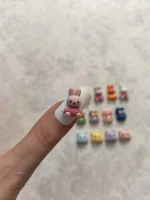 استیکر برجسته ناخن راسا طرح خرگوش رنگی سیلیکونی مات