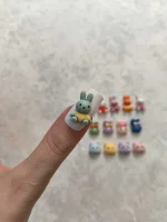 استیکر برجسته ناخن راسا طرح خرگوش رنگی سیلیکونی مات