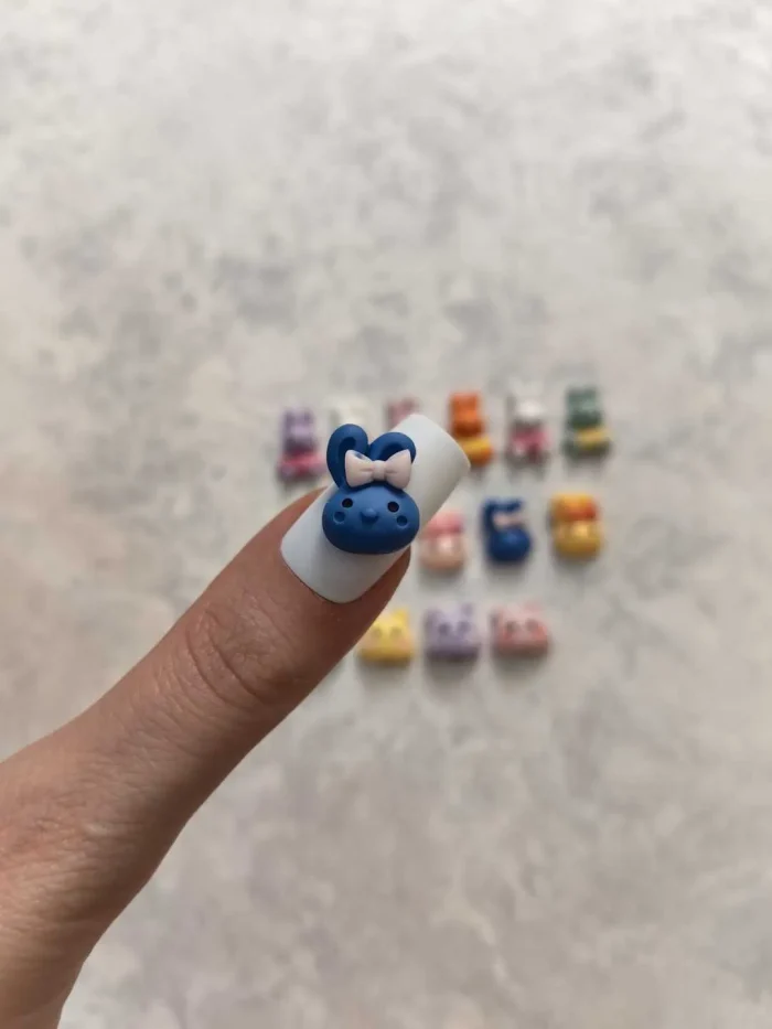 استیکر برجسته ناخن راسا طرح خرگوش رنگی سیلیکونی مات