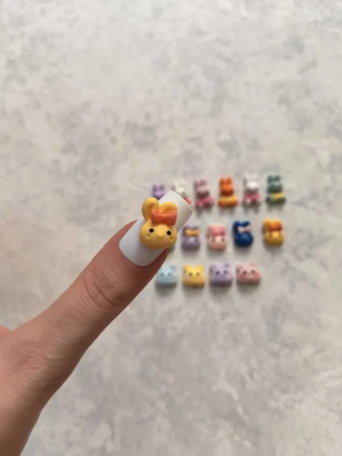 استیکر برجسته ناخن راسا طرح خرگوش رنگی سیلیکونی مات