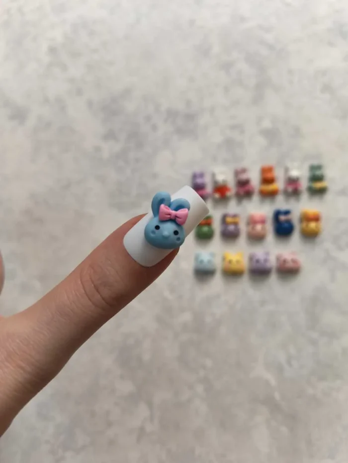 استیکر برجسته ناخن راسا طرح خرگوش رنگی سیلیکونی مات