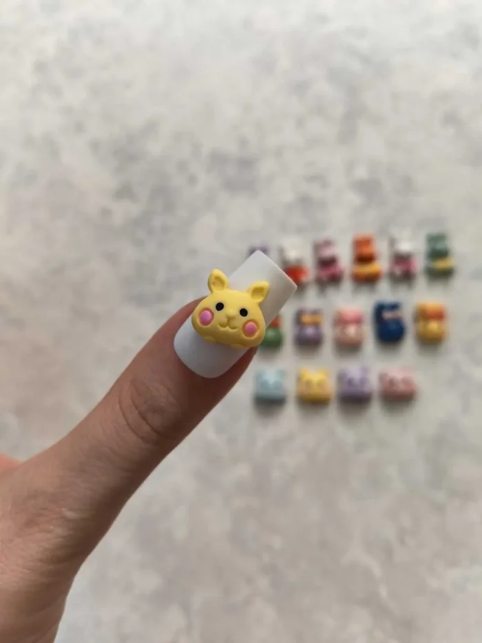 استیکر برجسته ناخن راسا طرح خرگوش رنگی سیلیکونی مات