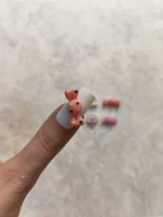 استیکر برجسته ناخن راسا طرح شکلات کندی صورتی سیلیکونی مات