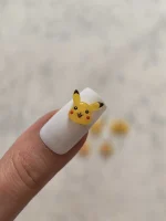 استیکر برجسته ناخن راسا طرح خرگوش پوکمون رزینی زرد